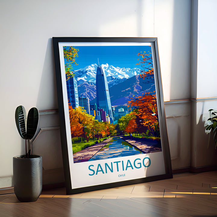 Santiago Chile Travel Poster
