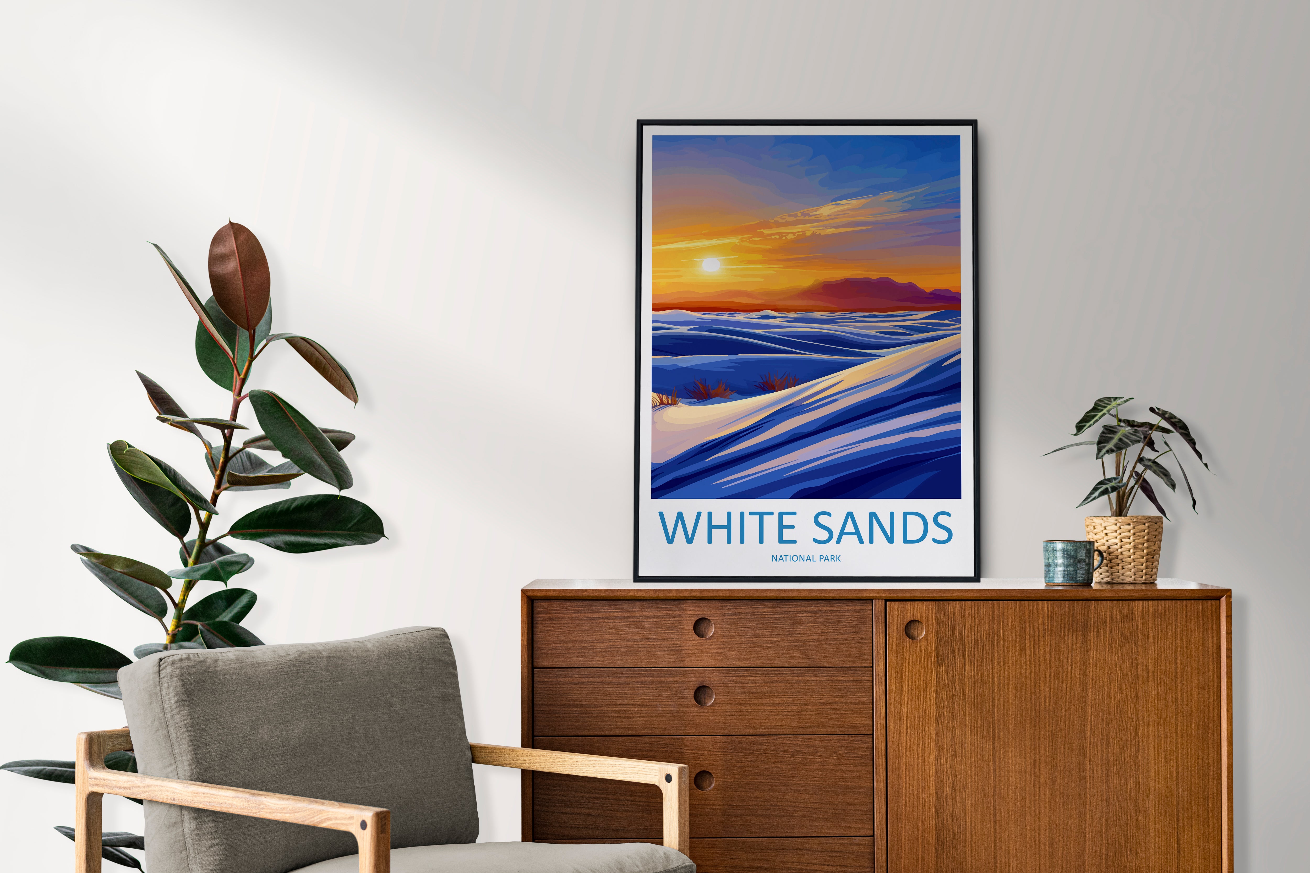 White Sand US National Park Travel Print