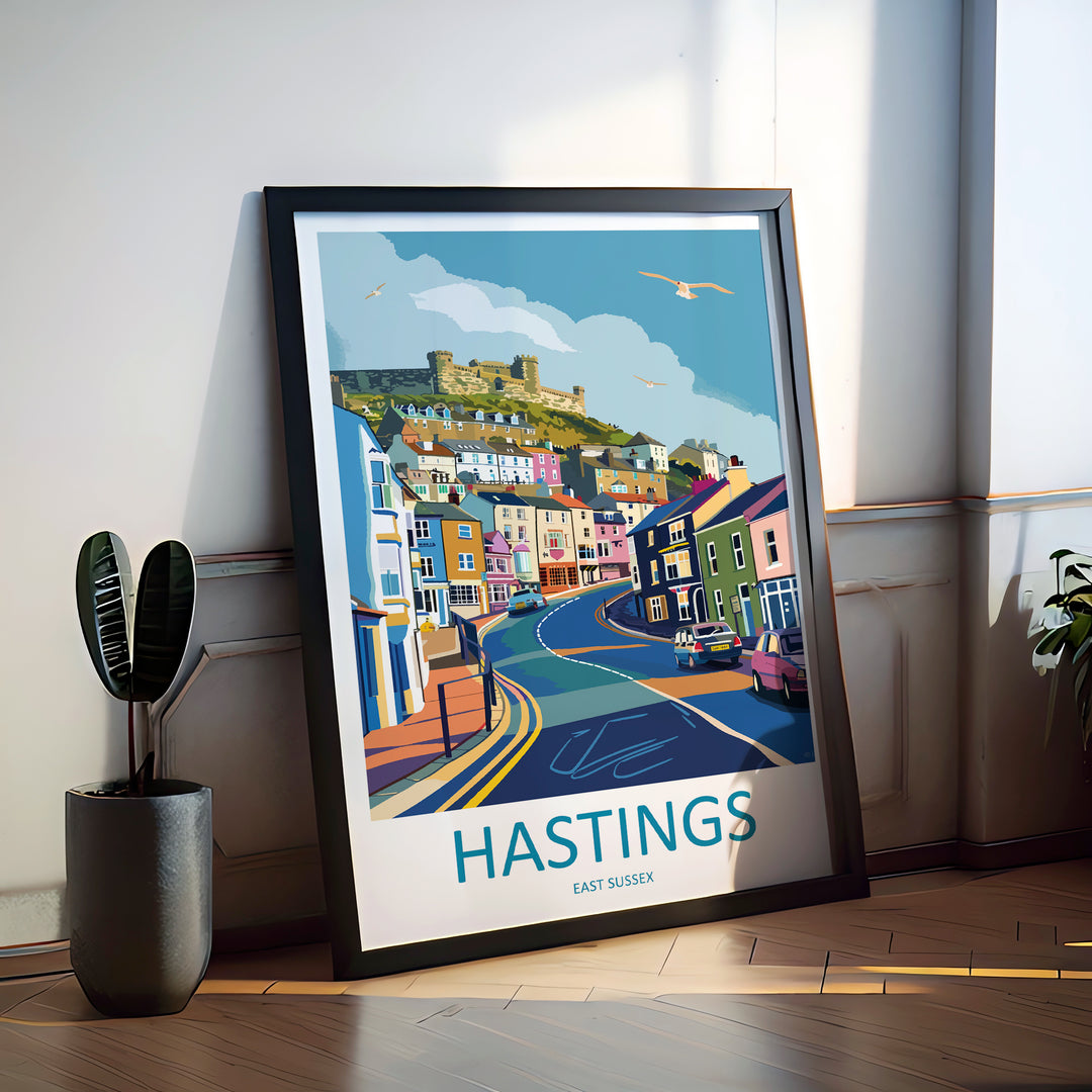 Hastings England Travel Poster