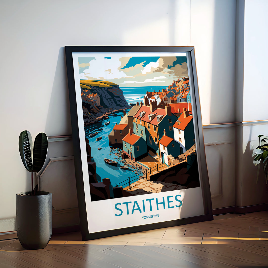 Staithes England Travel Poster