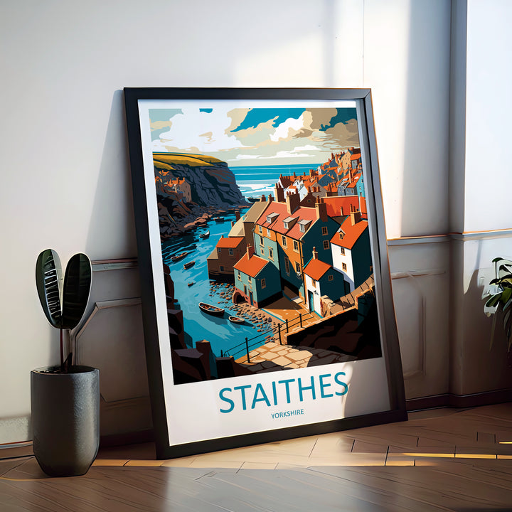 Staithes England Travel Poster