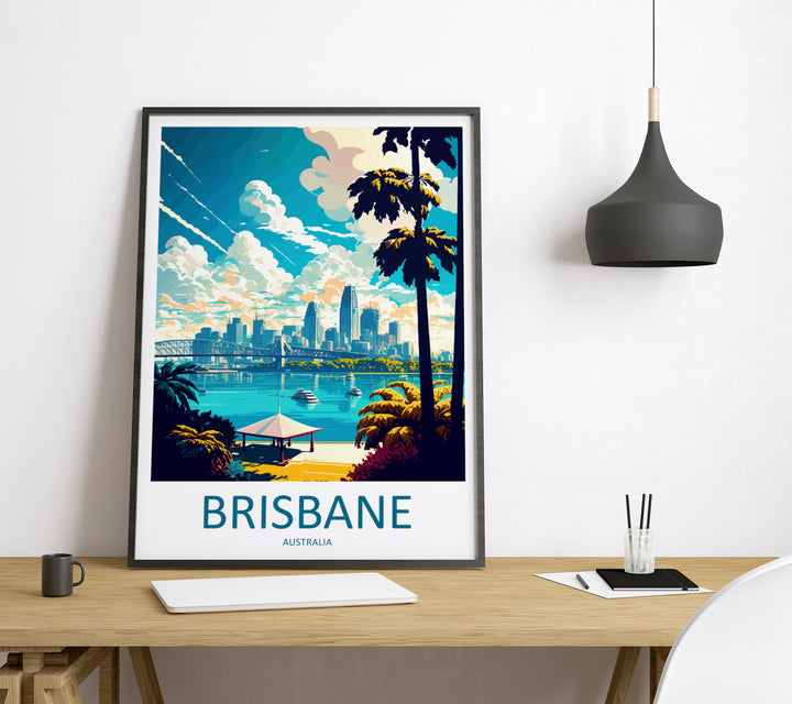 Brisbane Australia Travel Poster