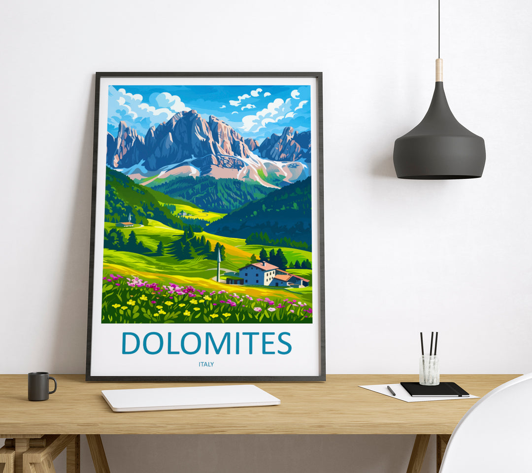 Dolomites Italy Travel Poster