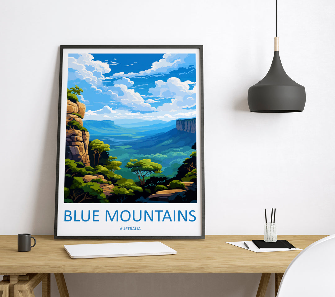 Blue Mountains Australia Travel Poster