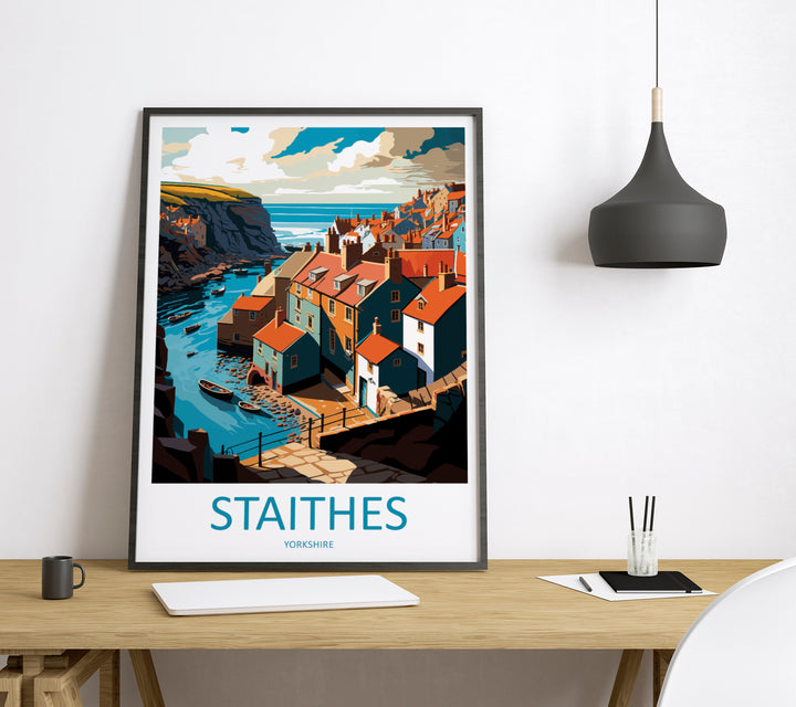Staithes England Travel Poster