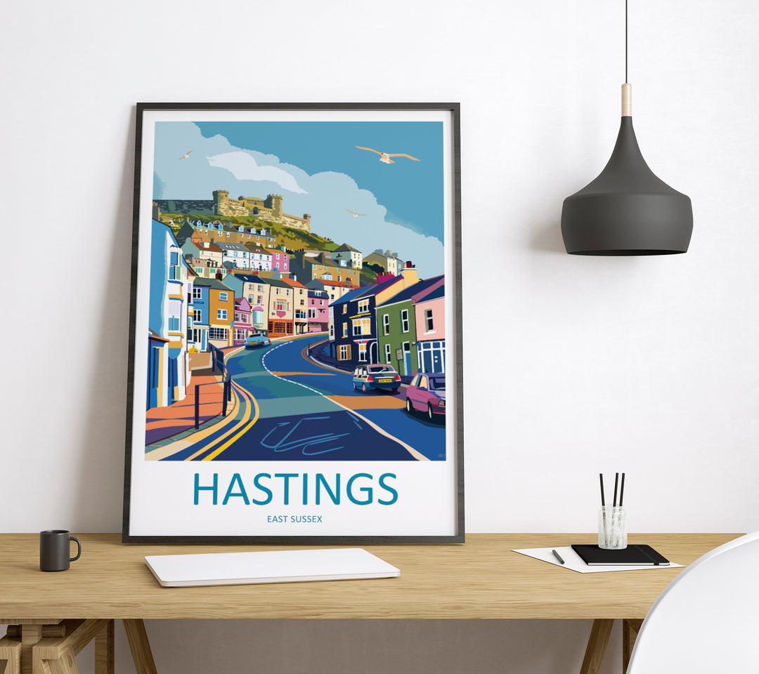 Hastings England Travel Poster