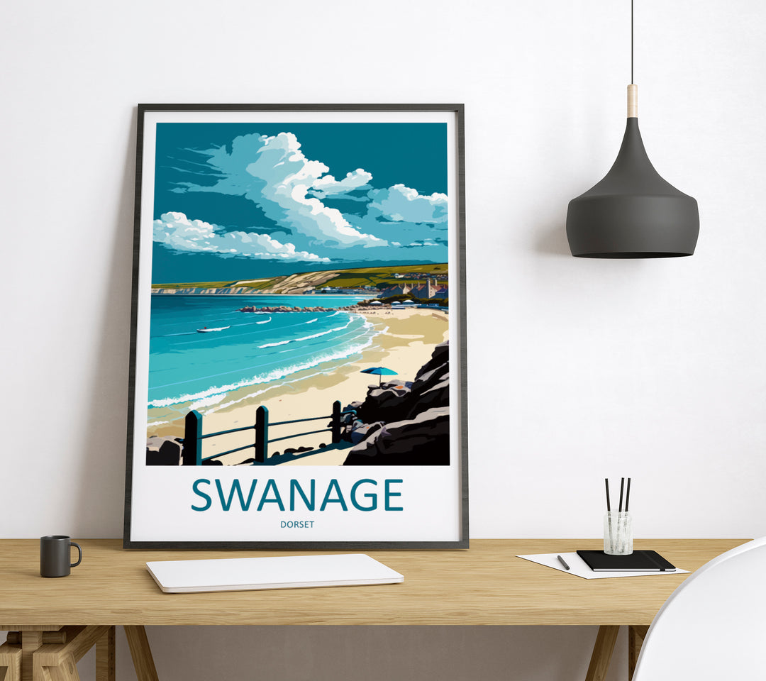 Swanage England Travel Poster