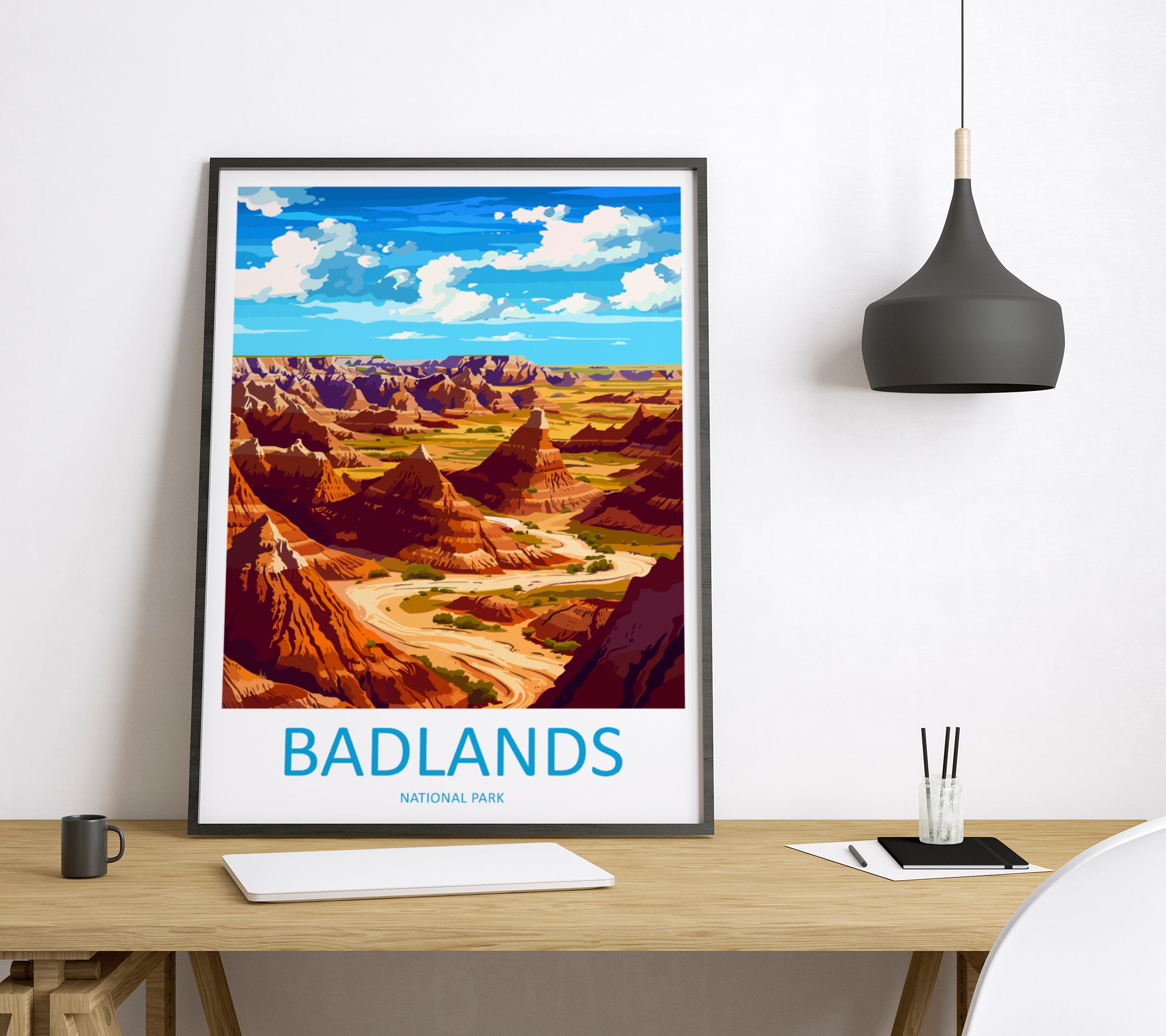 Badlands US National Park Travel Print