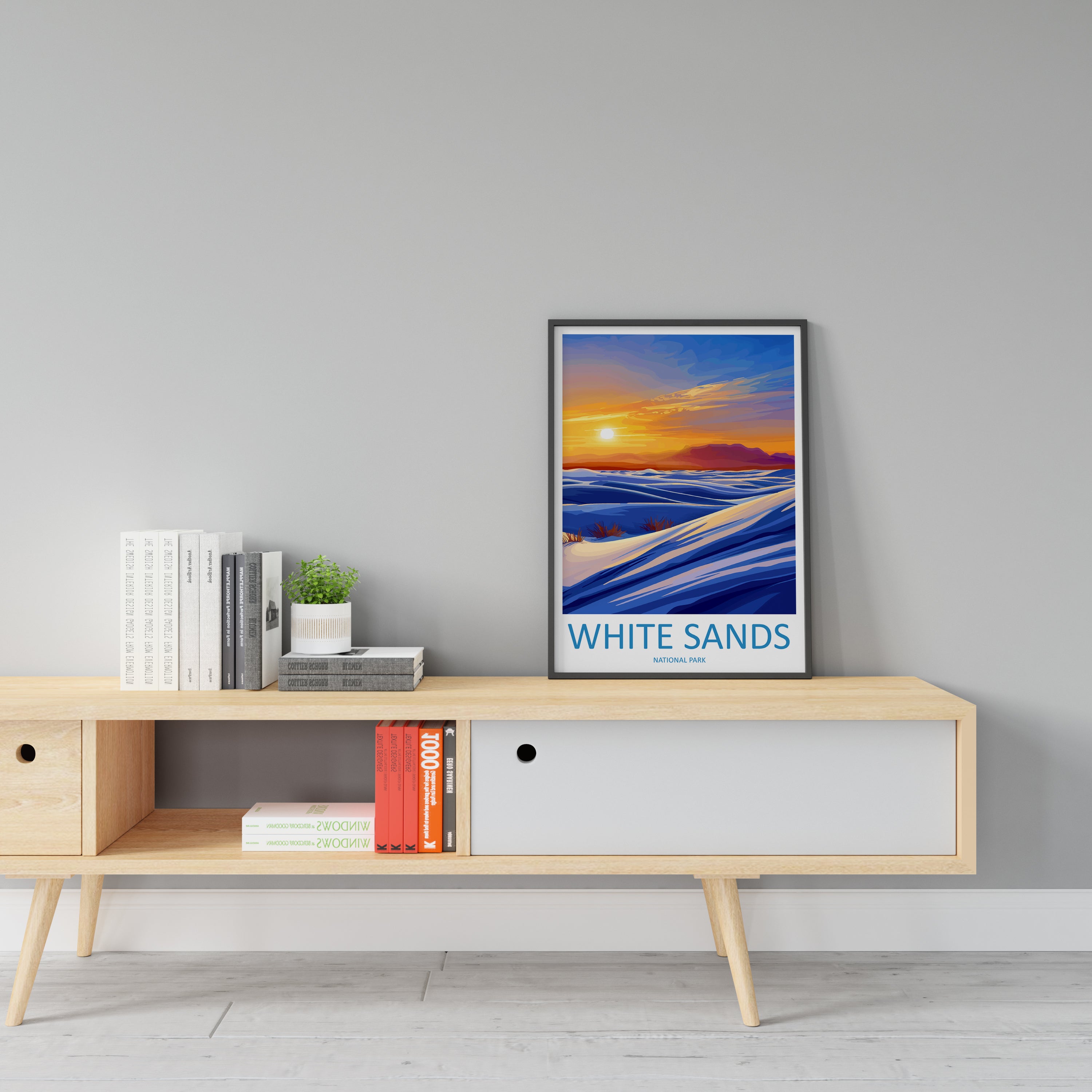 White Sand US National Park Travel Print