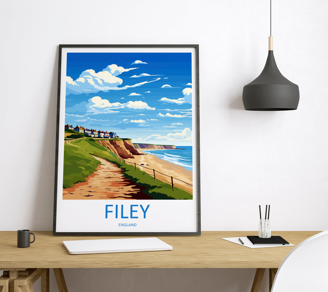Filey England Travel Poster