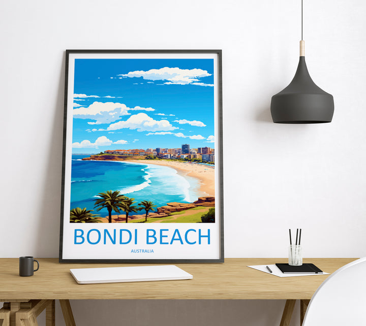 Bondi Beach Australia Travel Poster