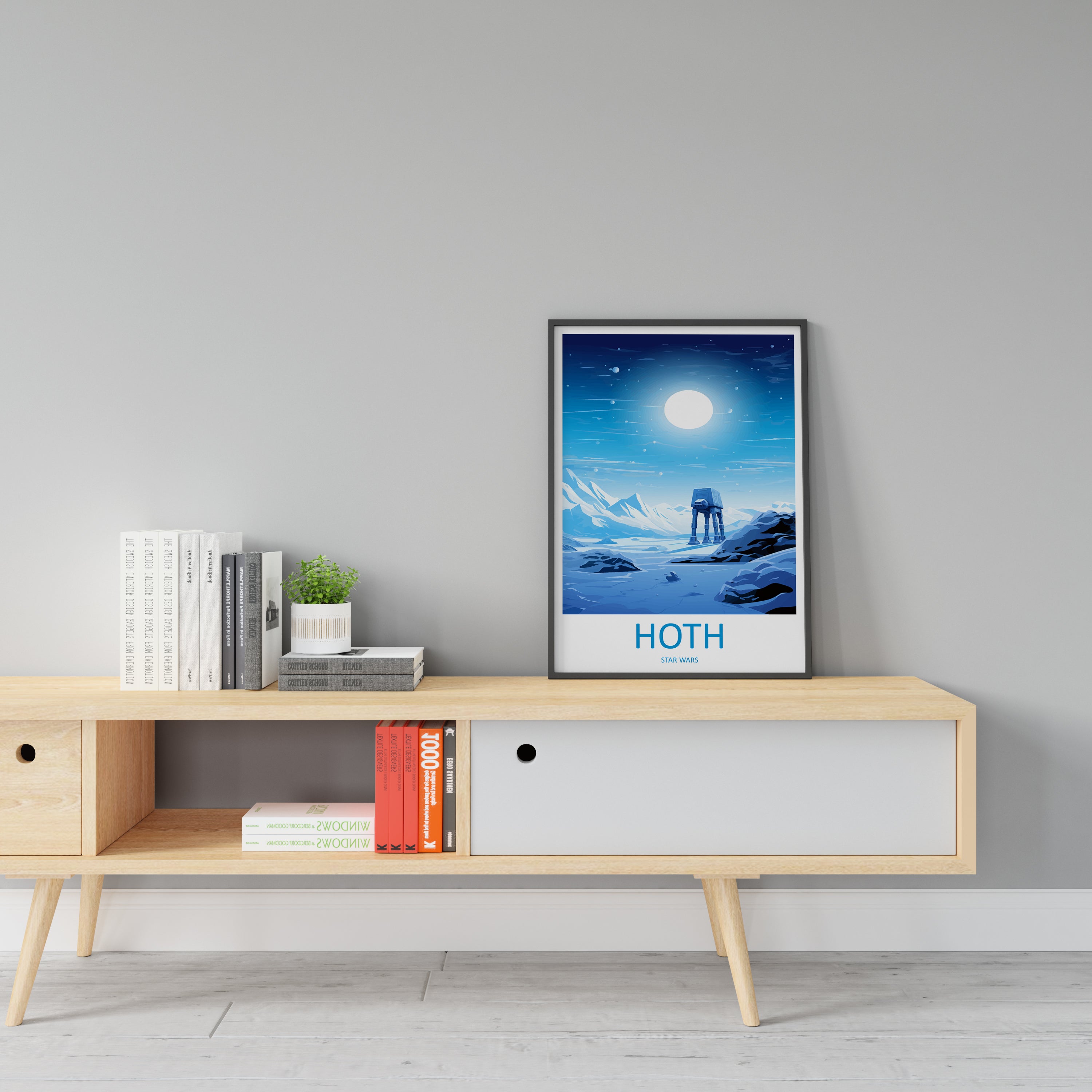 Hoth Travel Print Wall Art Hoth Wall Hanging Home Décor Hoth Gift Art Lovers Wall Art ATAT Travel Print