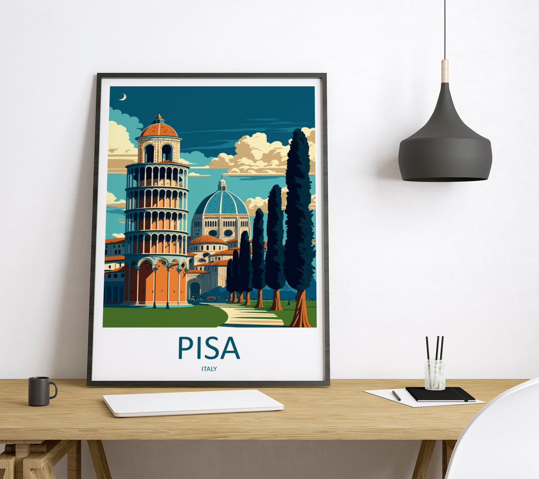 Pisa Italy Travel Poster