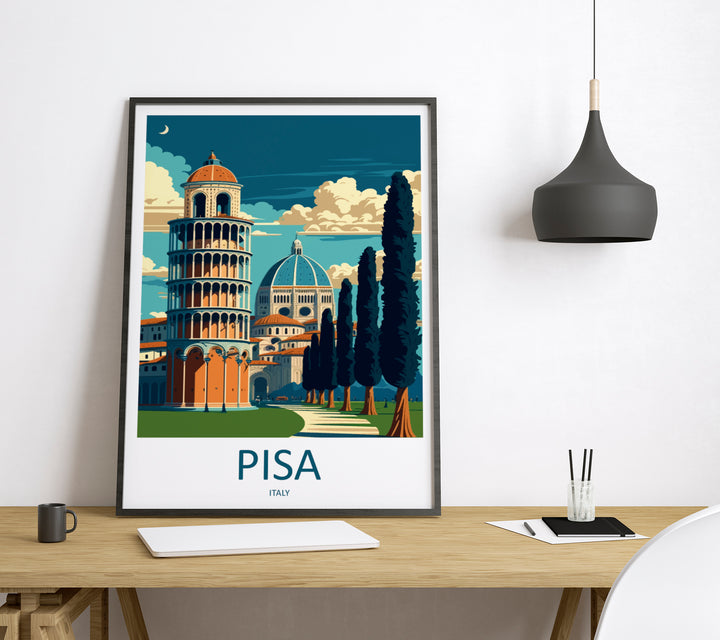 Pisa Italy Travel Poster