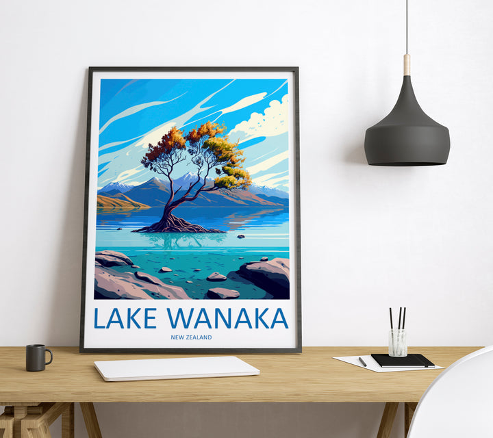 Lake Wanaka New Zealand Travel Poster