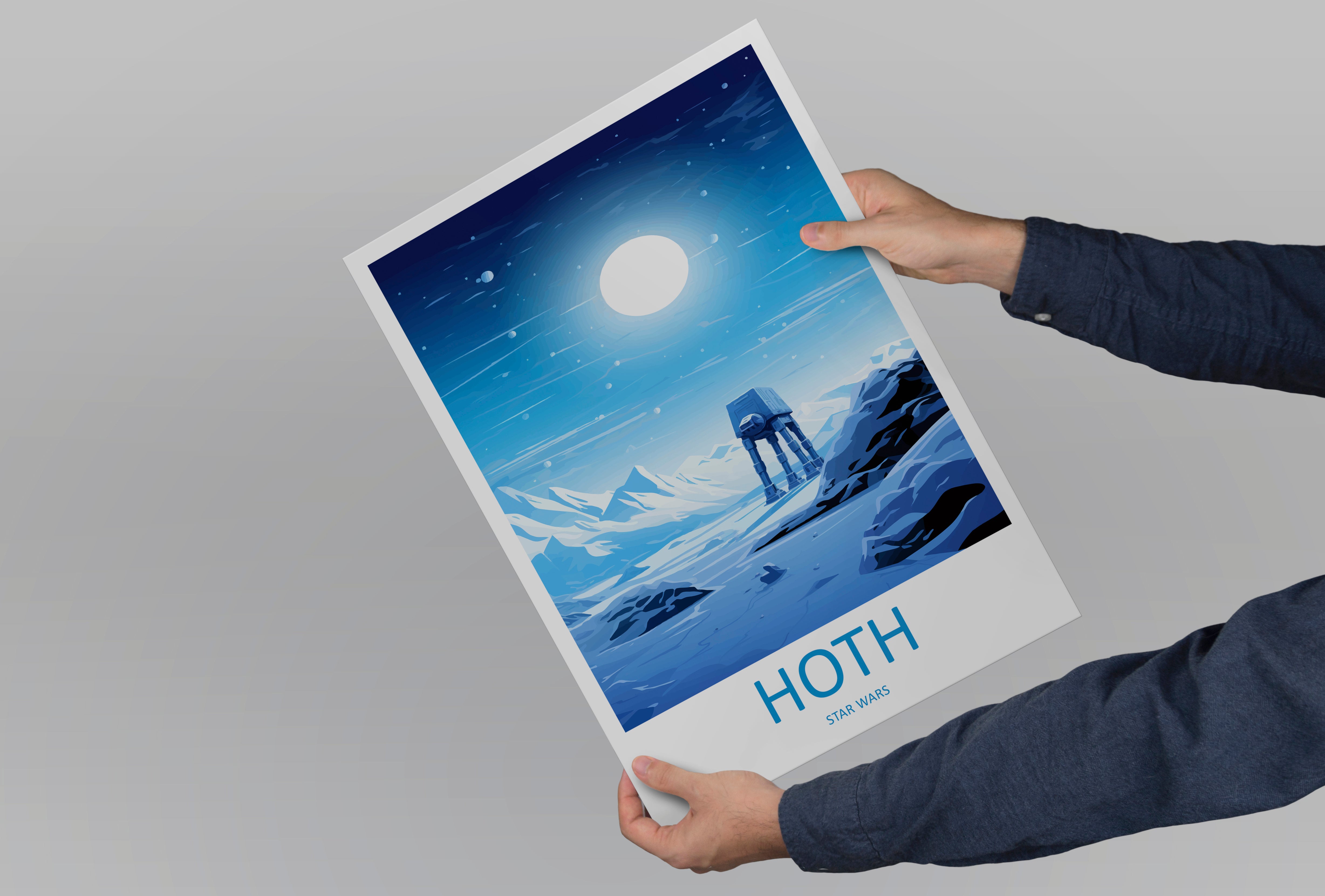 Hoth Travel Print Wall Art Hoth Wall Hanging Home Décor Hoth Gift Art Lovers Wall Art ATAT Travel Print