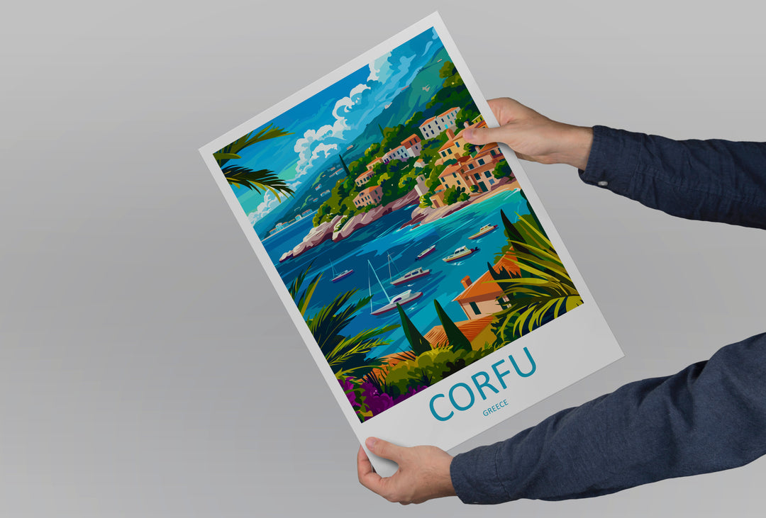 Corfu Greece Travel Poster