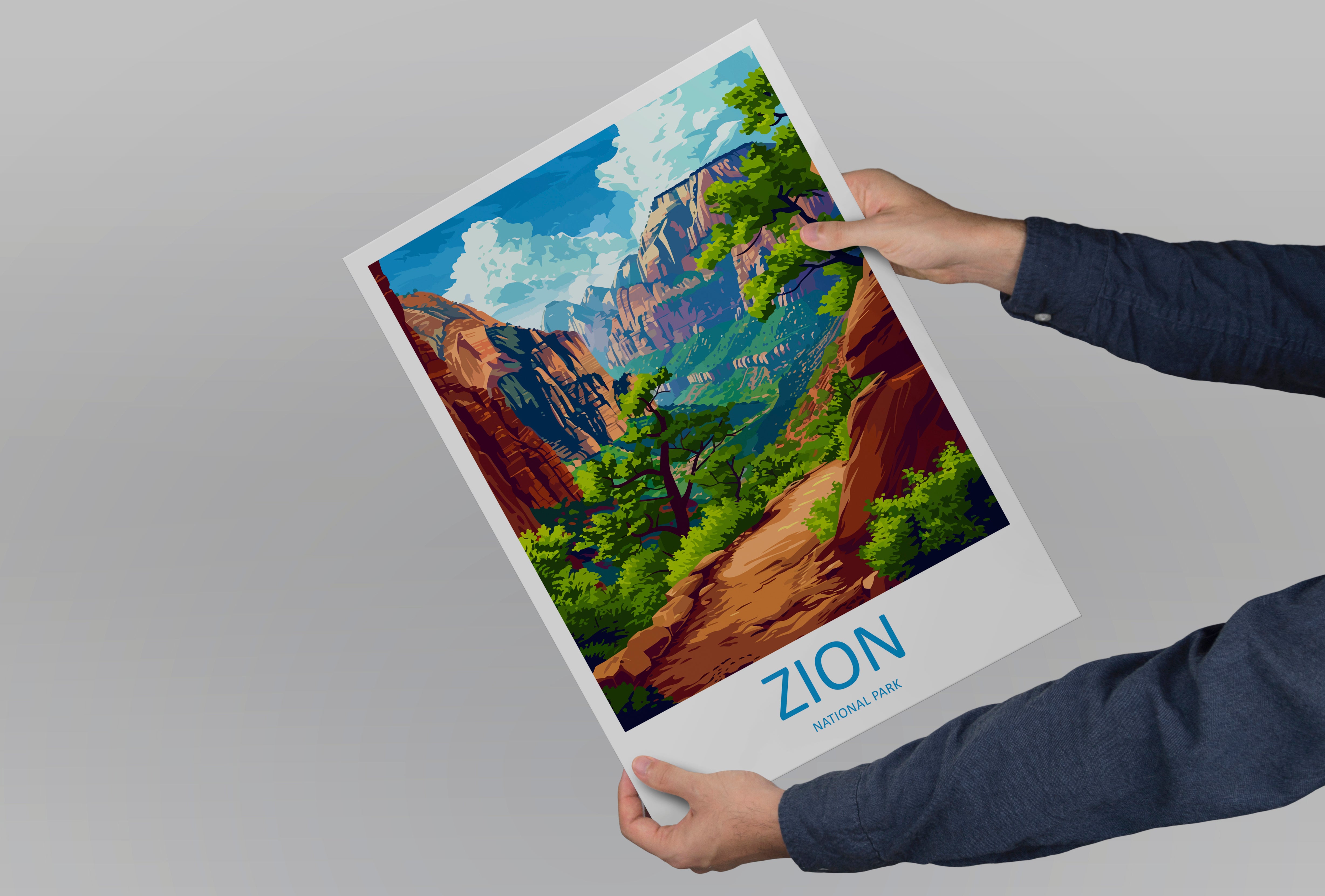 Zion US National Park Travel Print