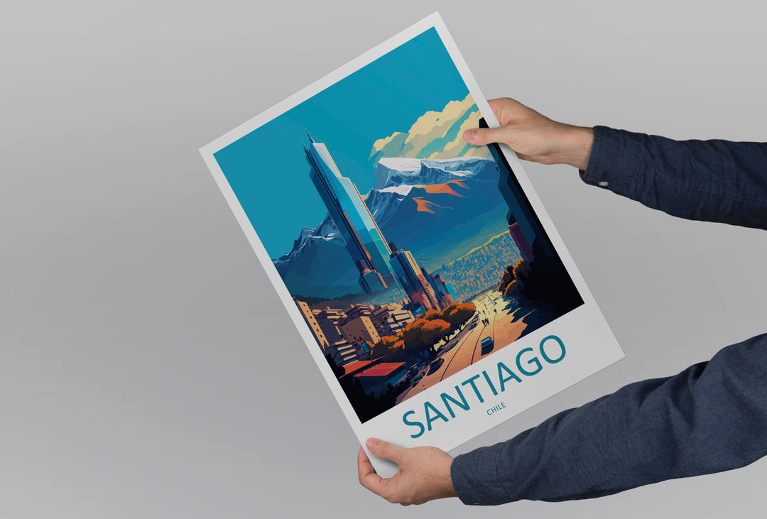 Santiago Chile Travel Poster