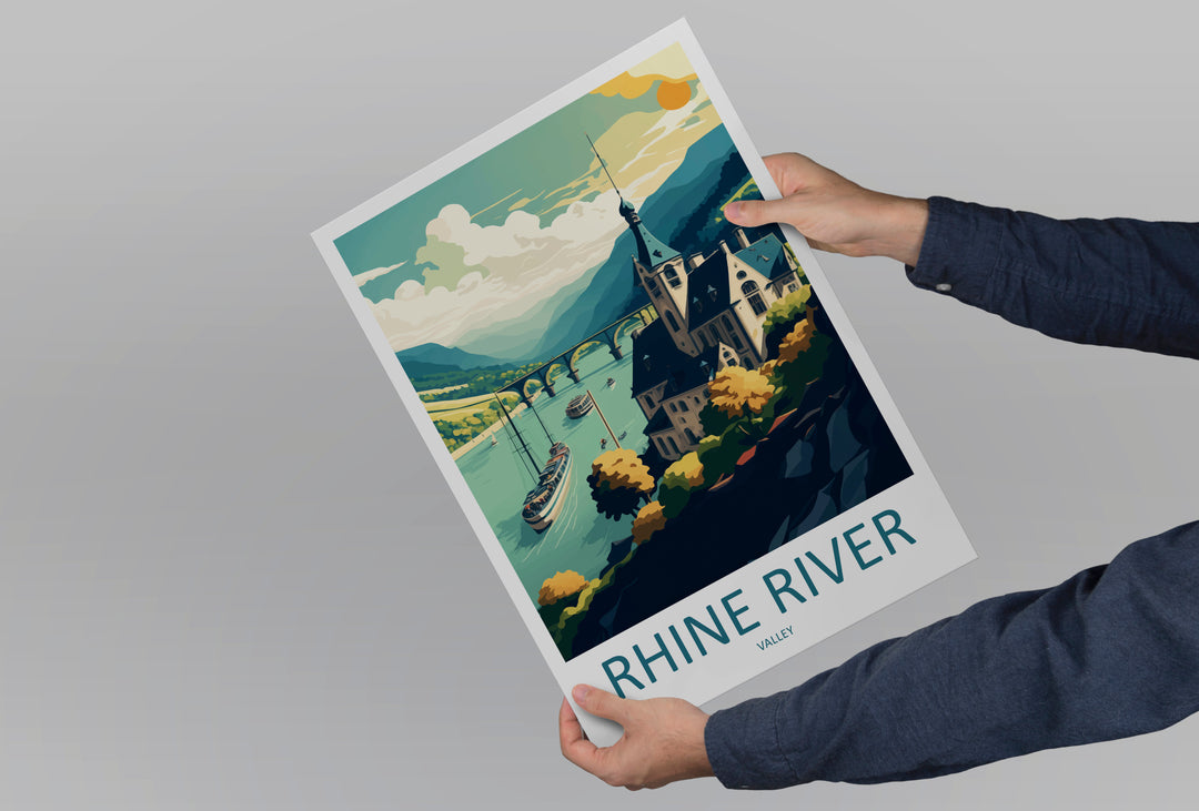 Rhine River Valley Germany Travel Poster
