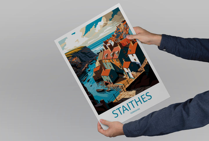 Staithes England Travel Poster