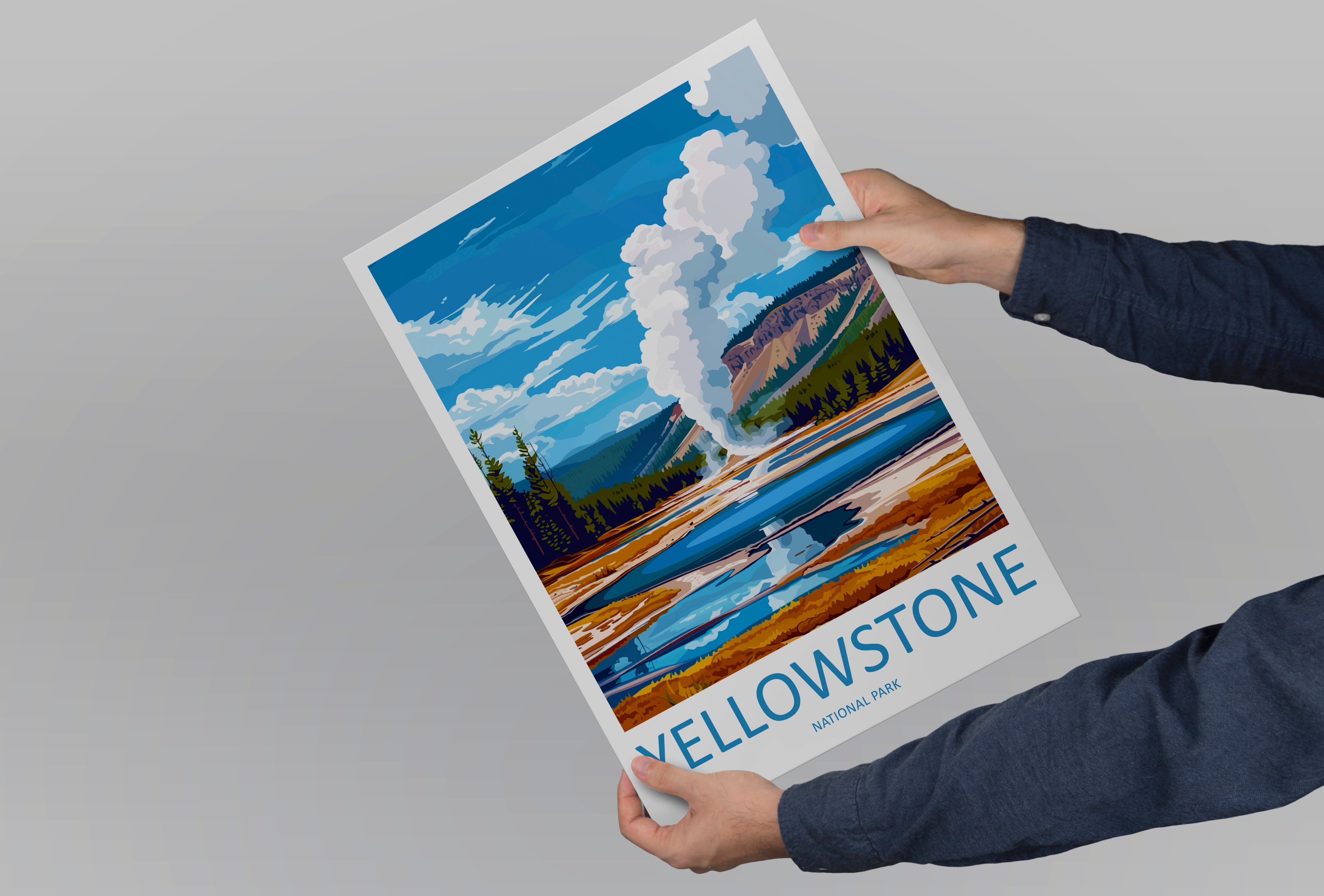 Yellowstone US National Park Travel Print