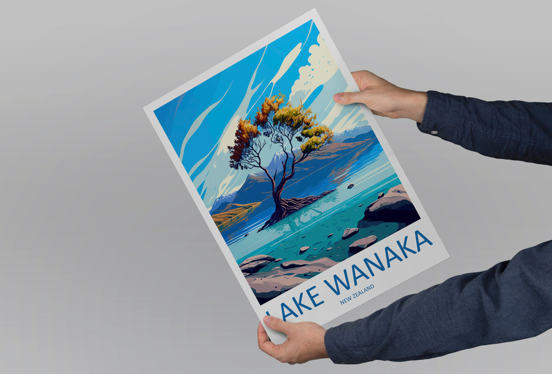 Lake Wanaka New Zealand Travel Poster
