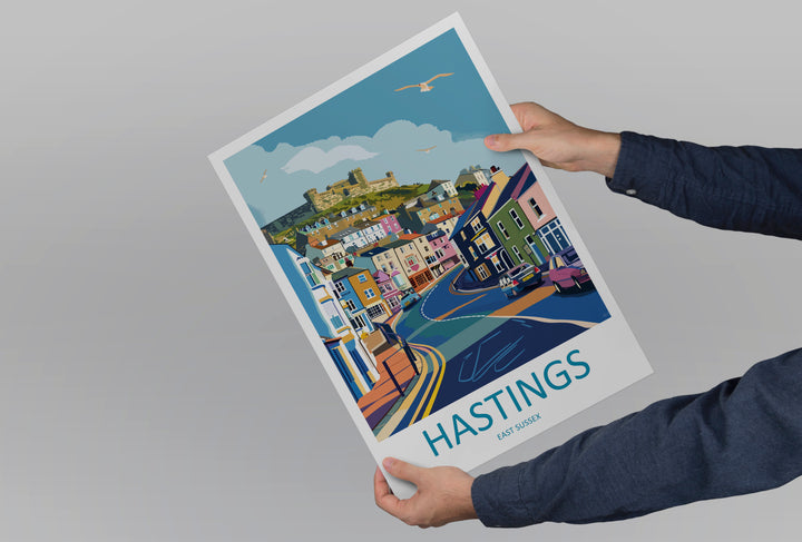 Hastings England Travel Poster