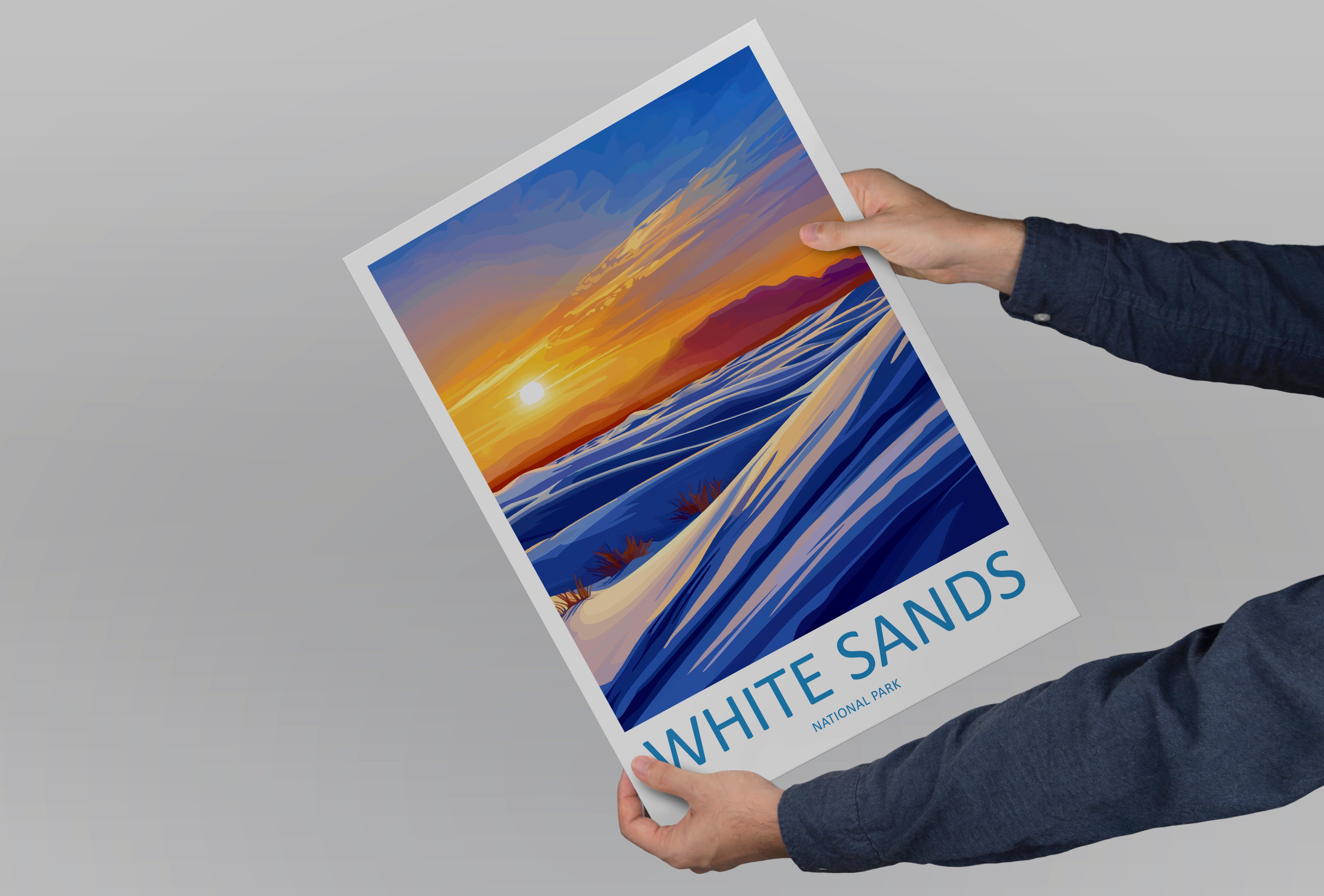 White Sand US National Park Travel Print