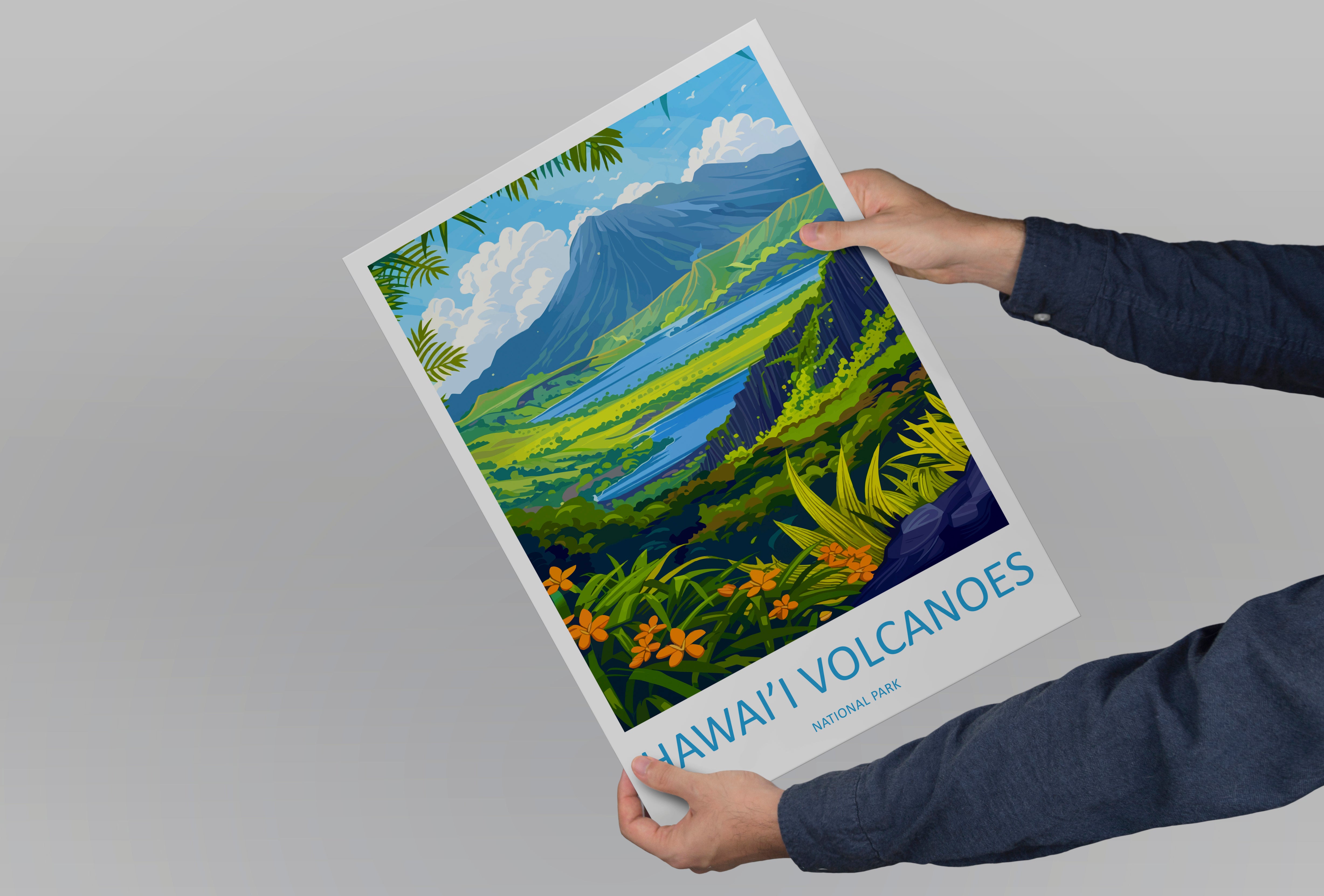 Hawai'i Volcanoes US National Park Travel Print