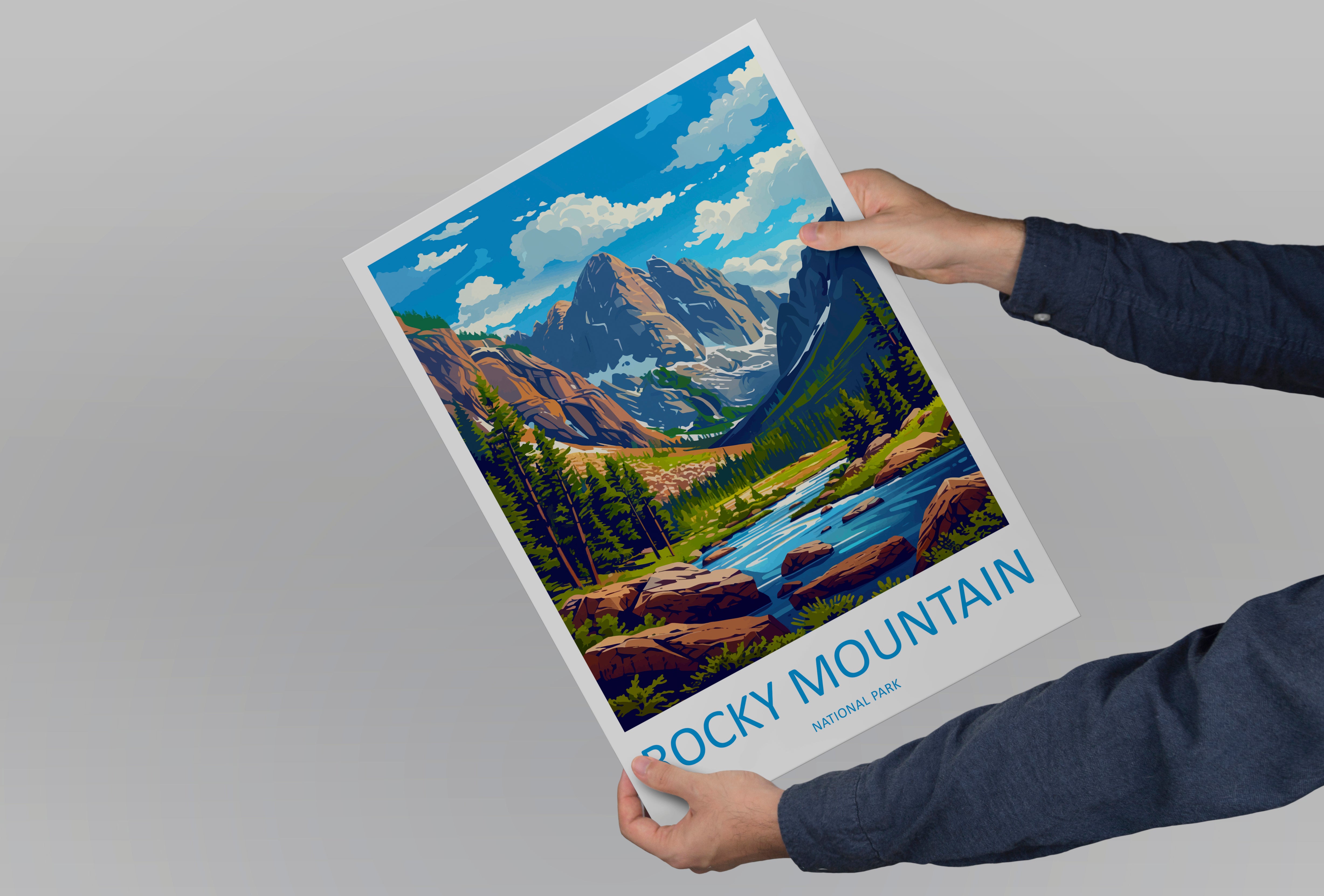 Rocky Mountain US National Park Travel Print