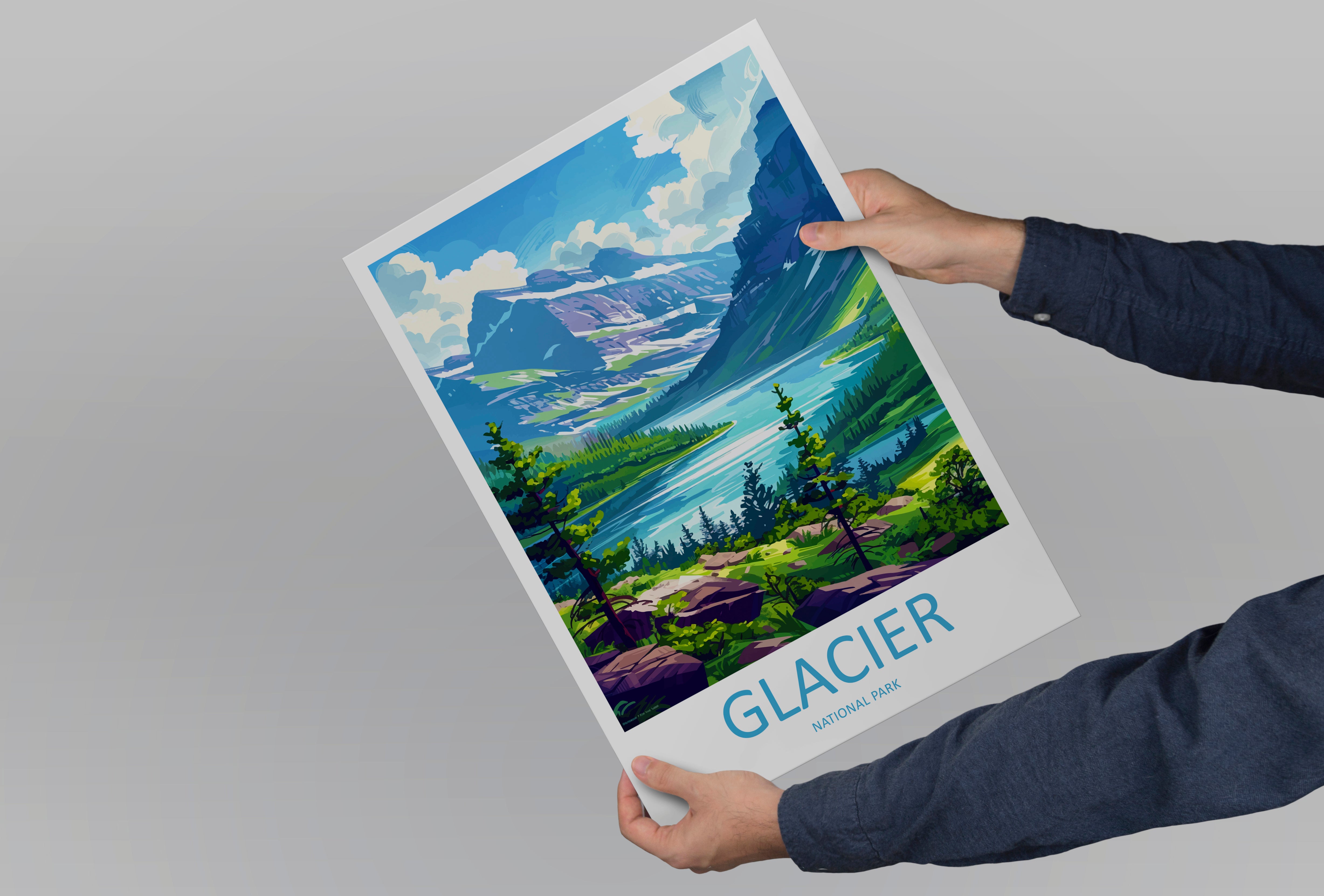 Glacier US National Park Travel Print