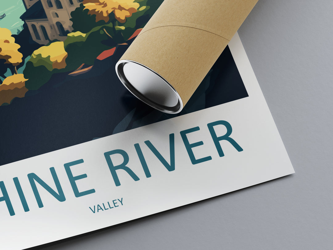 Rhine River Valley Germany Travel Poster