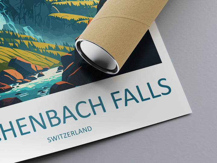 Reichenbach Falls Switzerland Travel Poster