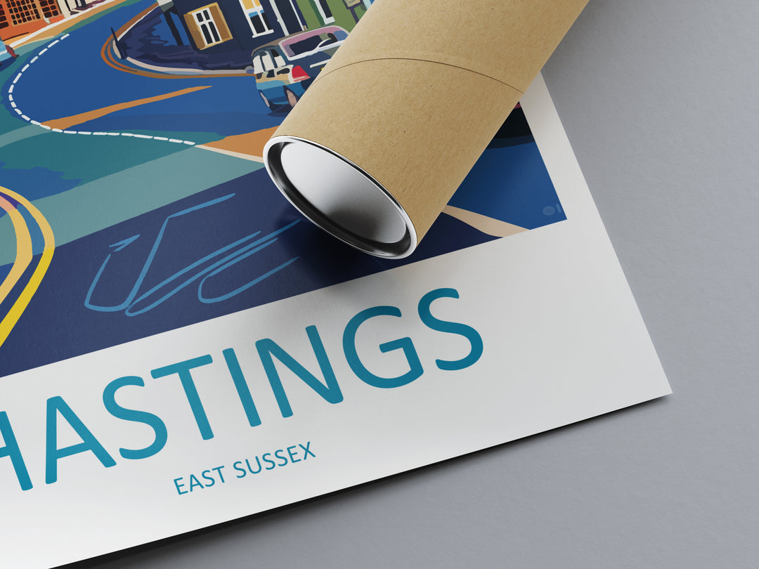 Hastings England Travel Poster