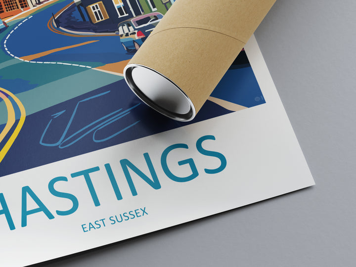 Hastings England Travel Poster