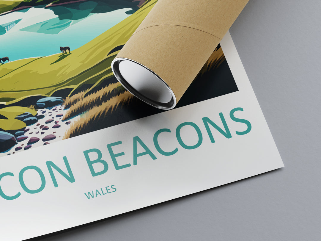 Brecon Beacons Wales Travel Poster