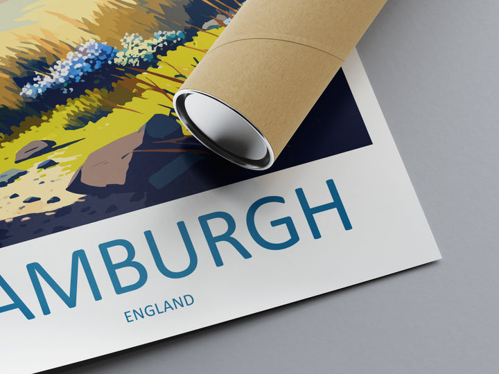 Bamburgh Castle England Travel Poster