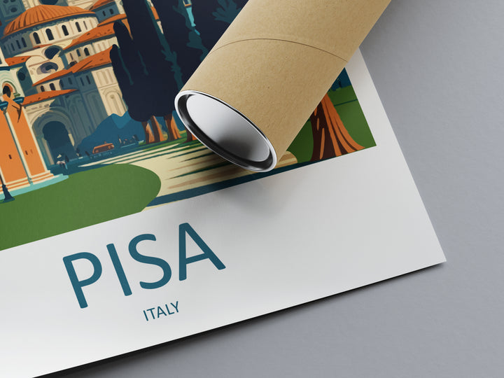 Pisa Italy Travel Poster
