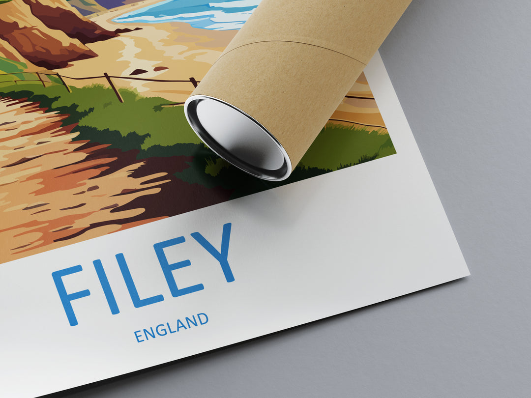 Filey England Travel Poster