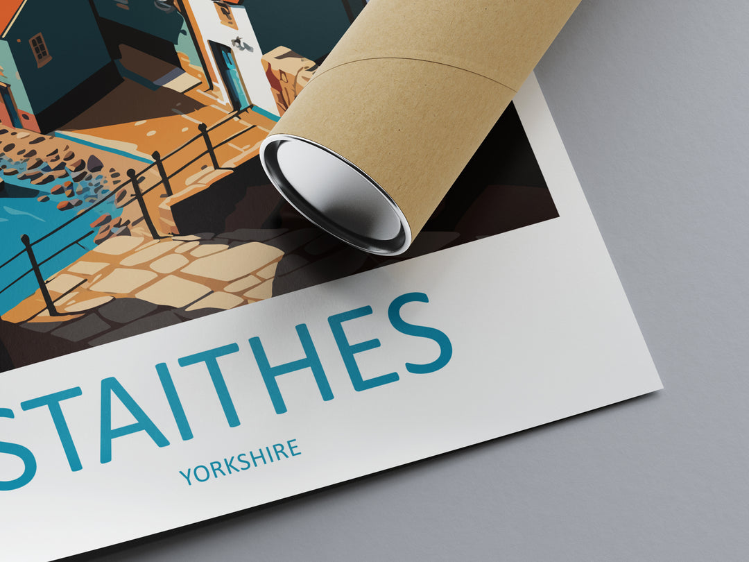 Staithes England Travel Poster