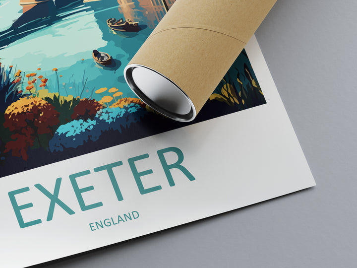 Exeter England Travel Poster