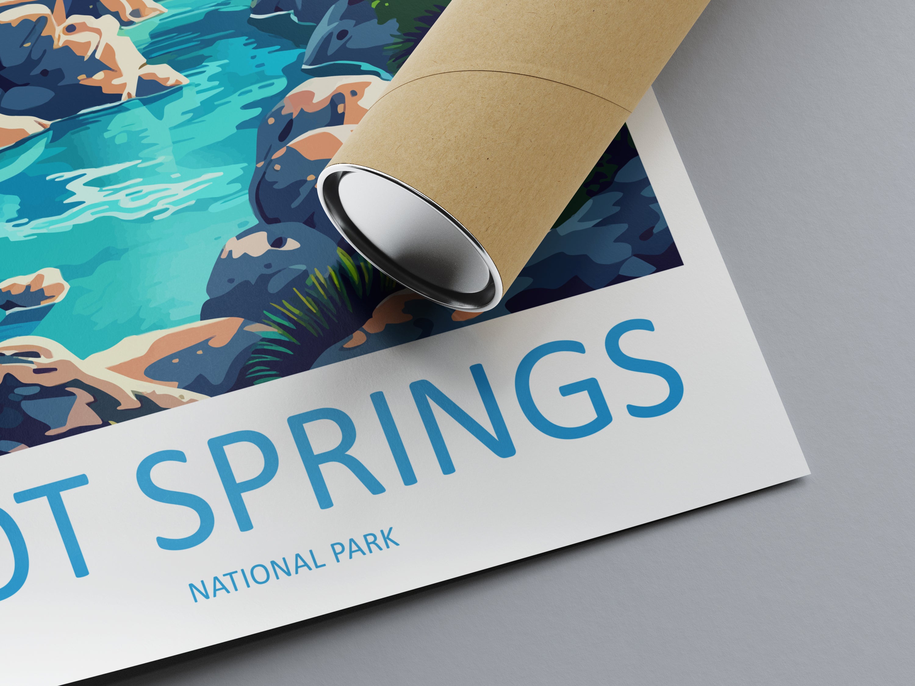 Hot Springs US National Park Travel Print