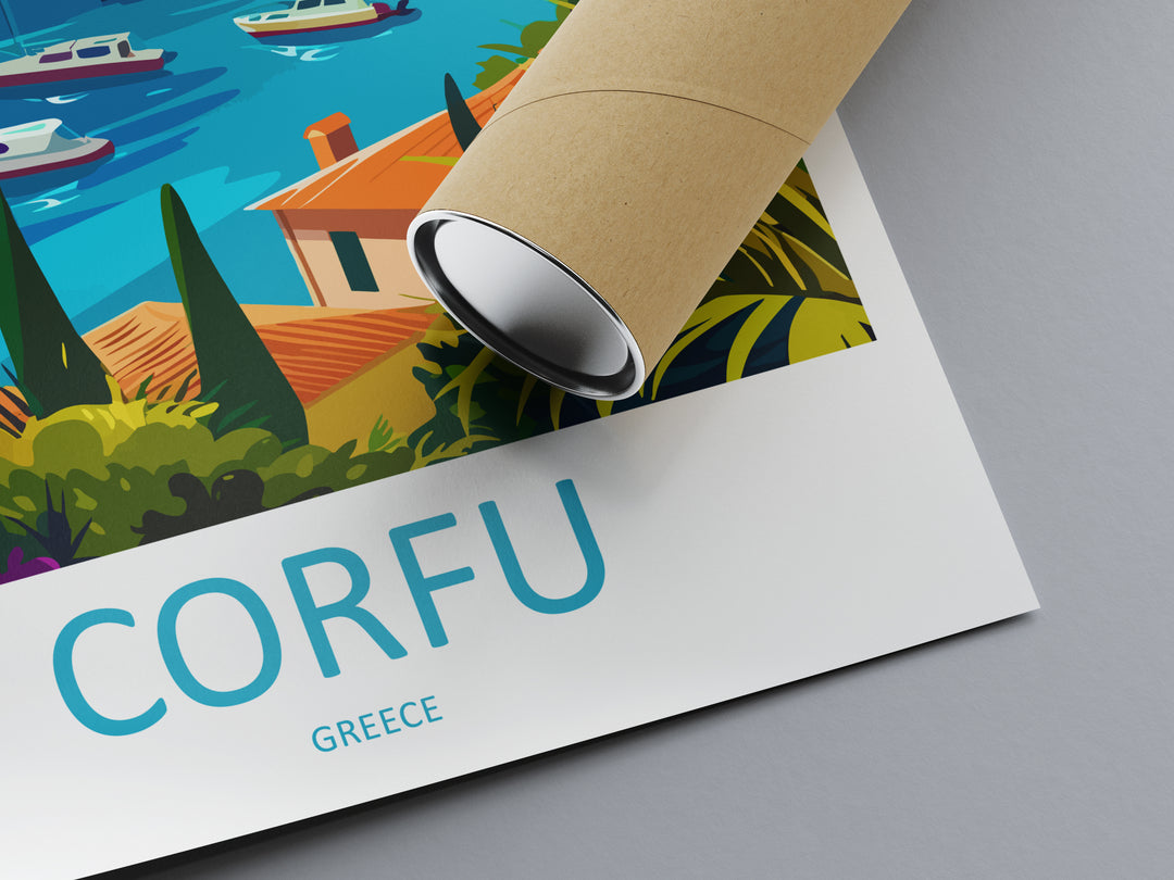 Corfu Greece Travel Poster