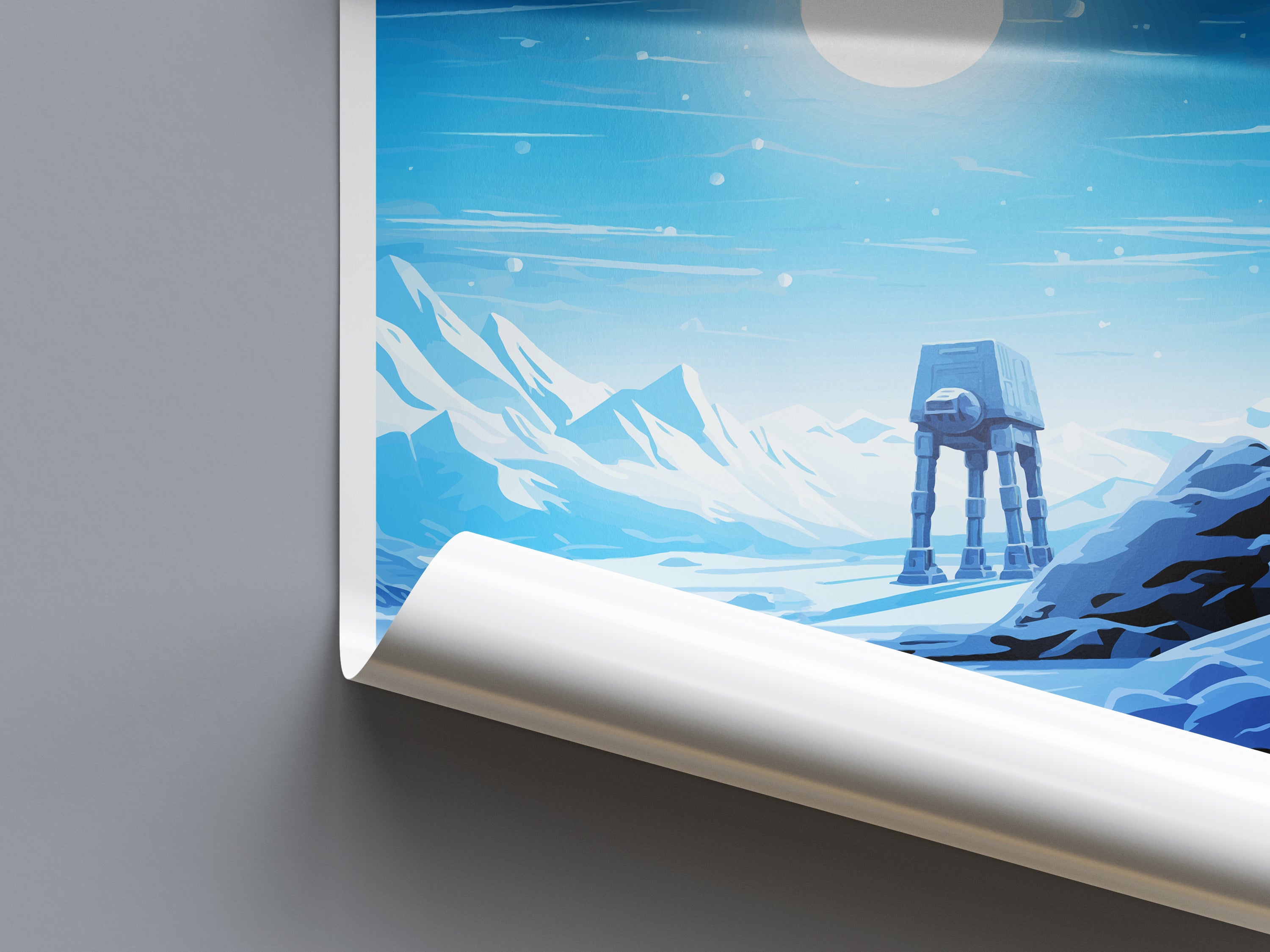 Hoth Travel Print Wall Art Hoth Wall Hanging Home Décor Hoth Gift Art Lovers Wall Art ATAT Travel Print