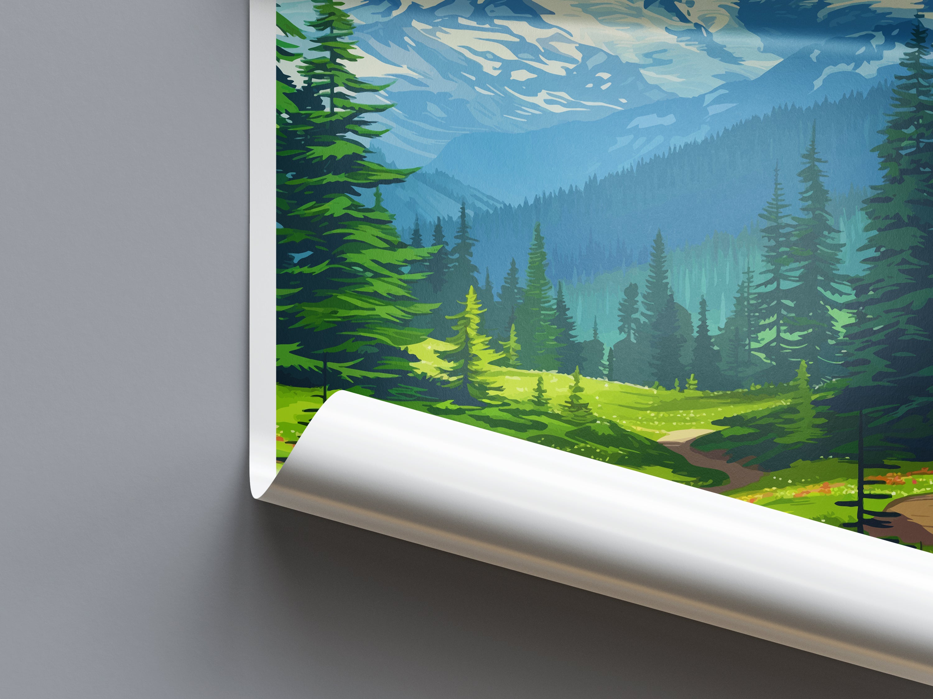 Mount Rainier US National Park Travel Print