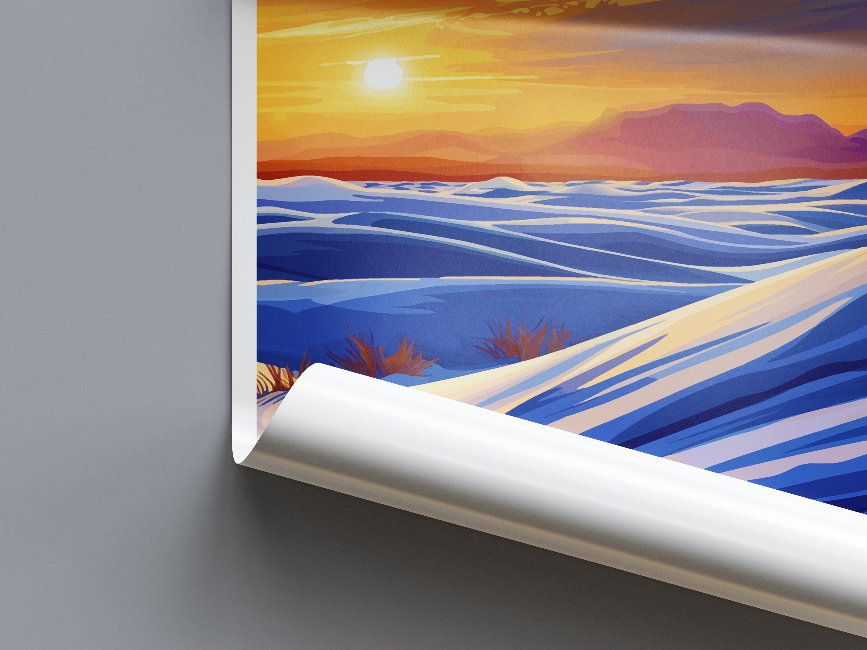 White Sand US National Park Travel Print