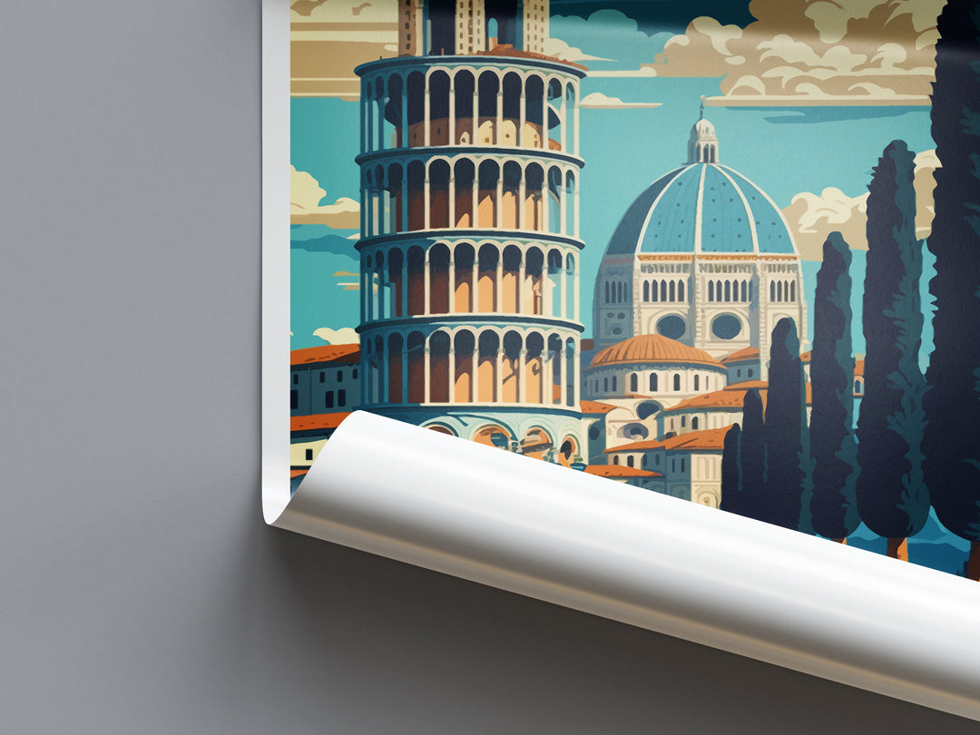 Pisa Italy Travel Poster