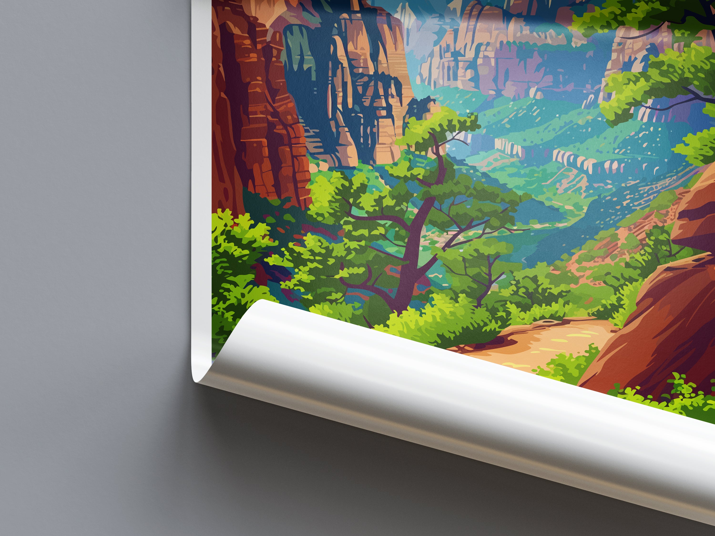 Zion US National Park Travel Print