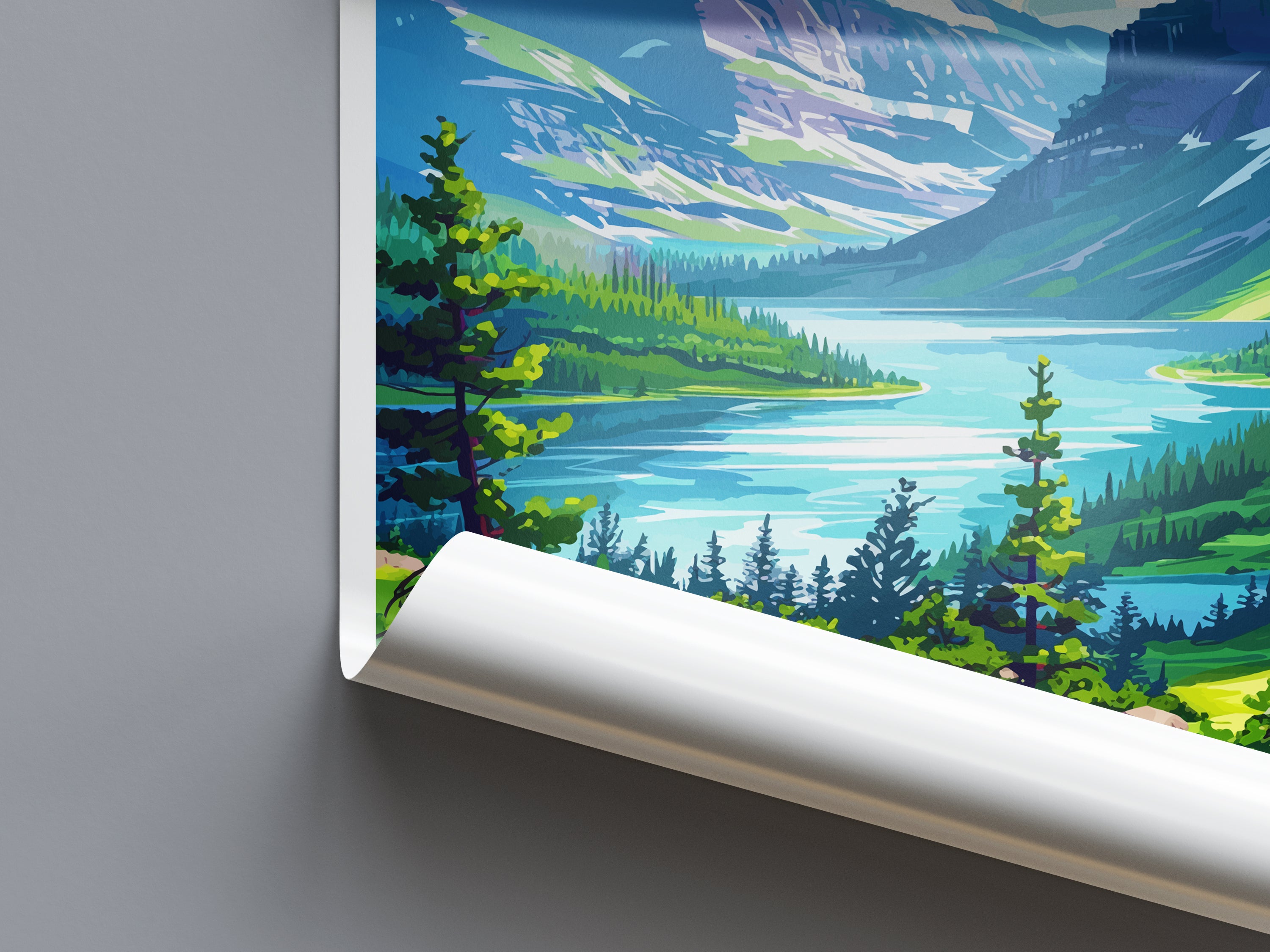 Glacier US National Park Travel Print